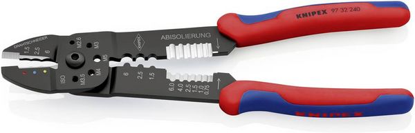 Produktbild: Knipex 97 32 240 Crimpzange Isolierte Kabelschuhe, Isolierte Steckverbinder 1.5 bis 6 mm&sup2;