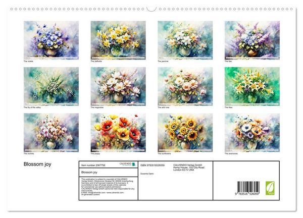 Produktbild: Blossom joy (High Quality Premium Wall Calendar 2026 DIN A2 landscape),CALVENDO 12 Month Wall Calendar