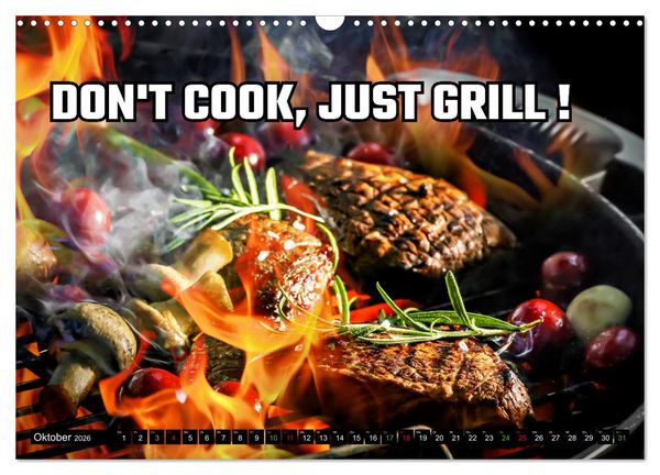 Produktbild: B wie BBQ Impressionen mit Spr&uuml;chen (Wandkalender 2026 DIN A3 quer), CALVENDO Monatskalender