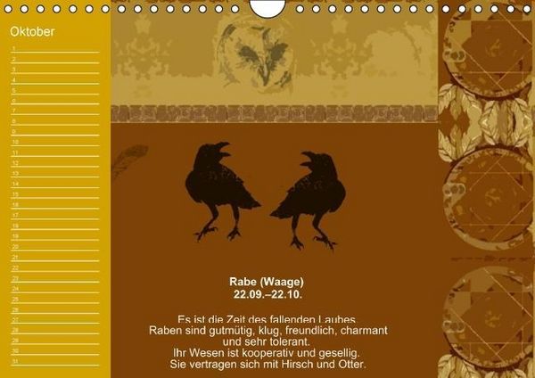Produktbild: Indianisches Horoskop / Geburtstagskalender (Wandkalender immerw&auml;hrend DIN A4 quer)