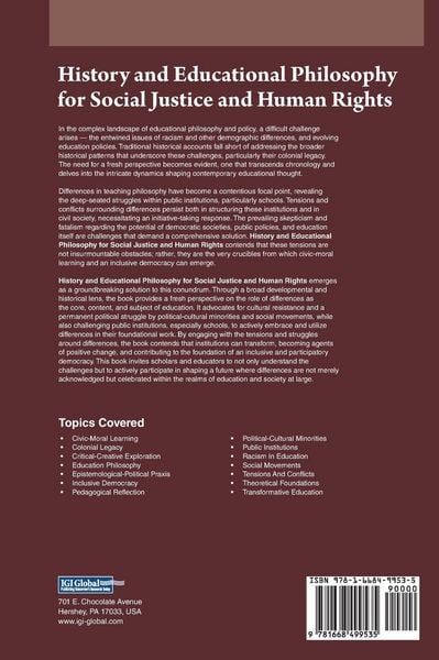 Produktbild: History and Educational Philosophy for Social Justice and Human Rights