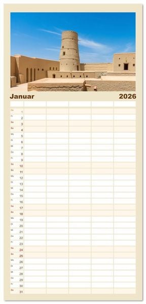 Produktbild: Familienplaner 2026 - Oman - Historische Perle des Orients mit 5 Spalten (Wandkalender, 21 x 45 cm) CALVENDO