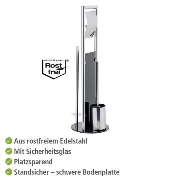 Produktbild: WC-Garnitur und Handtuchst&auml;nder Mod. Ravina, 2 tlg., 3in1 WC-Set