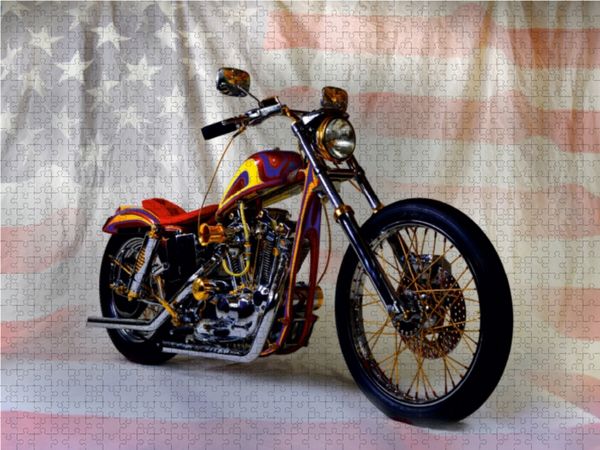 Produktbild: CALVENDO Puzzle Harley Classic Chopper 1000 Teile Lege-Gr&ouml;&szlig;e 64 x 48 cm Foto-Puzzle Bild von Ingo Laue