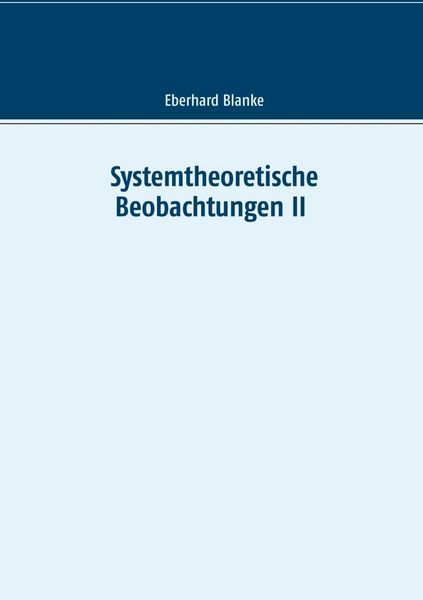 Produktbild: Systemtheoretische Beobachtungen II