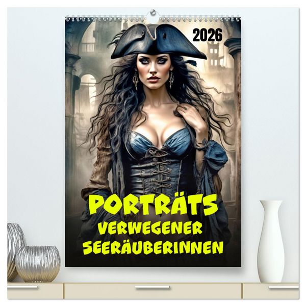 Produktbild: Portr&auml;ts verwegener Seer&auml;uberinnen (hochwertiger Premium Wandkalender 2026 DIN A2 hoch), Kunstdruck in Hochglanz