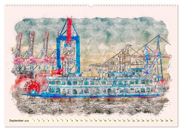 Produktbild: Hamburg - malerische Metropole (hochwertiger Premium Wandkalender 2026 DIN A2 quer), Kunstdruck in Hochglanz