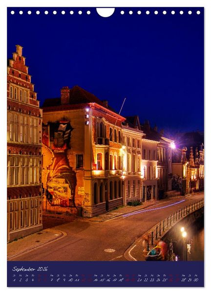 Produktbild: D&auml;mmerung in Gent und Br&uuml;gge (Wandkalender 2026 DIN A4 hoch), CALVENDO Monatskalender