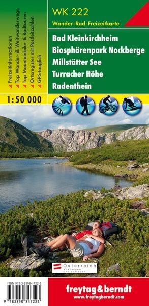 Bad Kleinkirchheim, Nationalpark Nockberge, Millstätter See, Turracher Höhe, Radenthein 1 : 50 000. WK 222