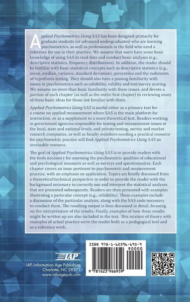 Produktbild: Applied Psychometrics Using SAS (Hc)