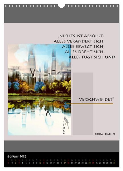 Produktbild: Frida Kahlo - Zitate im Dialog (Wandkalender 2026 DIN A3 hoch), CALVENDO Monatskalender