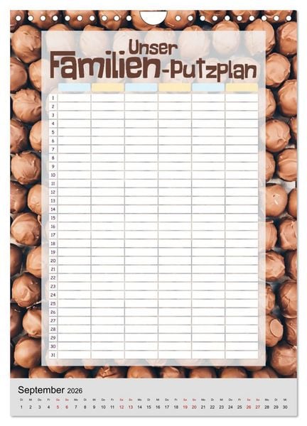 Produktbild: Unser Familien-Putzplan & Kalender 2026 (Wandkalender 2026 DIN A4 hoch), CALVENDO Monatskalender