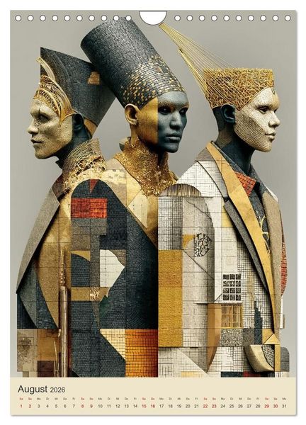 Produktbild: Afrikanische Anmut in Geometrie (Wandkalender 2026 DIN A4 hoch), CALVENDO Monatskalender
