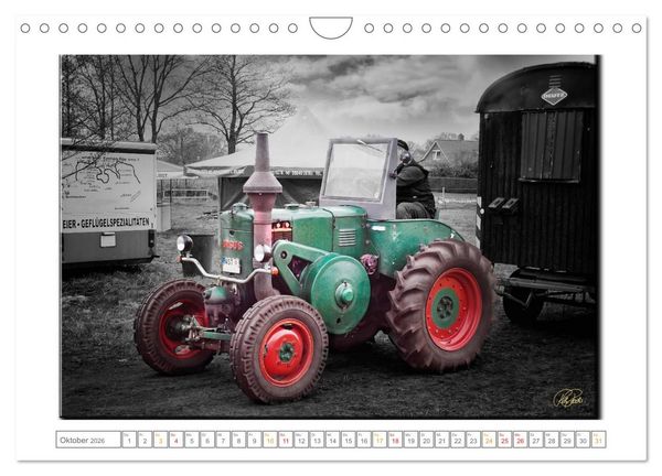 Produktbild: Oldtimer - nostalgische Traktoren und Lastwagen (Wandkalender 2026 DIN A4 quer), CALVENDO Monatskalender