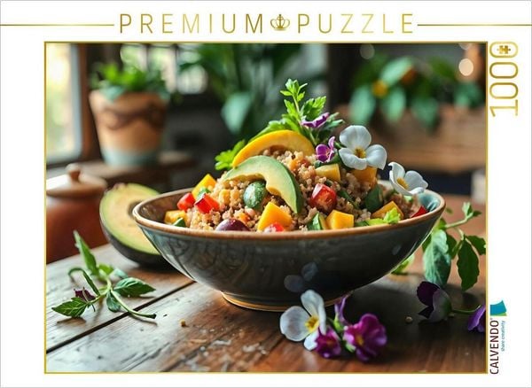 Produktbild: CALVENDO Puzzle Superfood trifft auf Kunst - Quinoa-Salat als HD-Leinwand & Puzzle! | 1000 Teile Lege-Gr&ouml;&szlig;e 64x48cm Foto-Puzzle f&uuml;r gl&uuml;ckliche Stunden