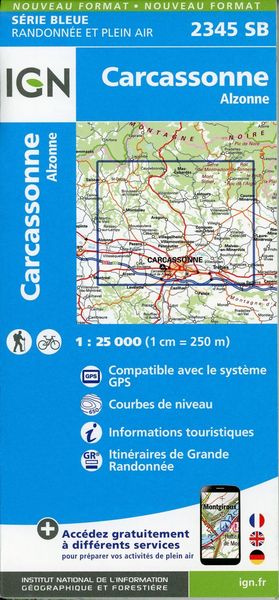 Produktbild: Carcassonne-Alzonne 1:25 000