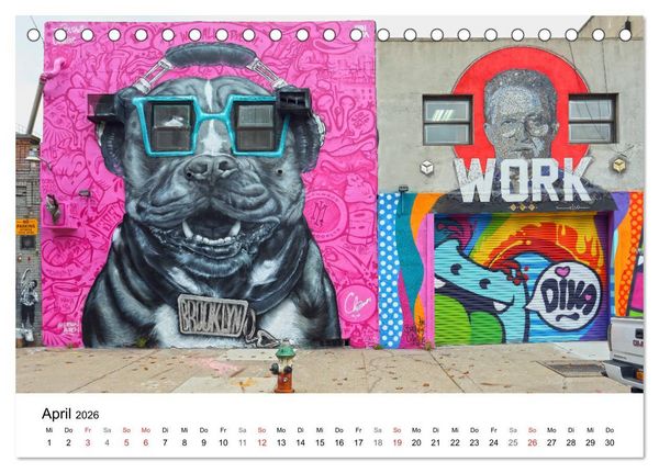 Produktbild: Brooklyn Street Art (Tischkalender 2026 DIN A5 quer), CALVENDO Monatskalender