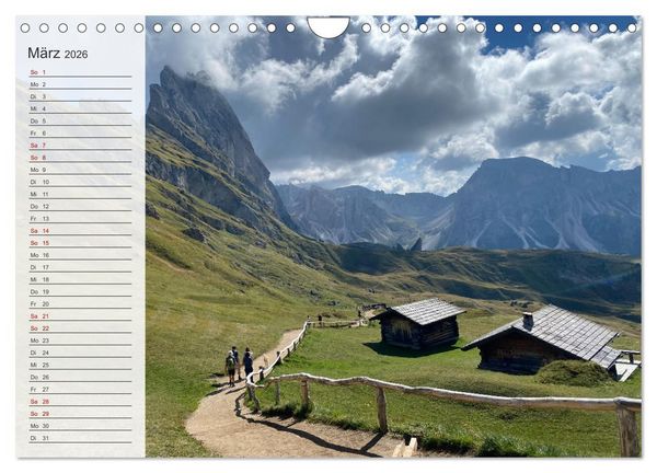 Produktbild: Alpenauszeit - Die Bergh&uuml;tten unserer Alpen (Wandkalender 2026 DIN A4 quer), CALVENDO Monatskalender