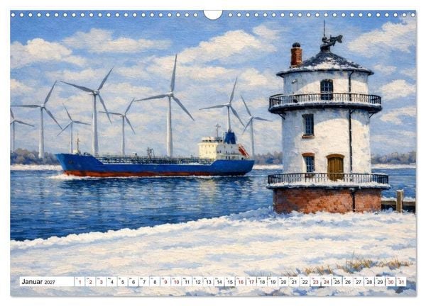 Produktbild: Leuchtt&uuml;rme an der Elbe - von Hamburg bis zur Elbm&uuml;ndung (Wandkalender 2027 DIN A3 quer), CALVENDO Monatskalender