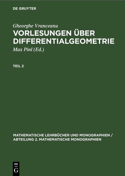 Produktbild: Vorlesungen &uuml;ber Differentialgeometrie. Teil 2