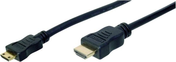 Digitus HDMI Anschlusskabel HDMI-A Stecker, HDMI-Mini-C Stecker 2.00 m Schwarz AK-330106-020-S vergoldete Steckkontakte 