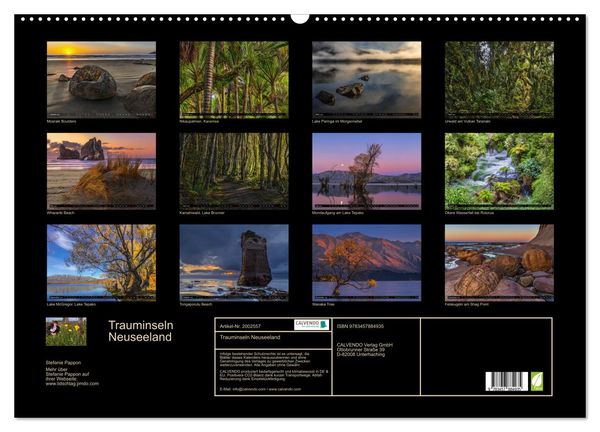 Produktbild: Trauminseln Neuseeland (Wandkalender 2026 DIN A2 quer), CALVENDO Monatskalender