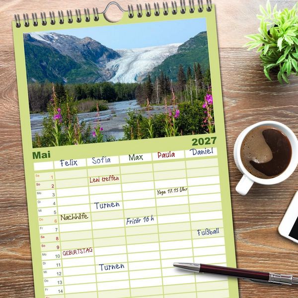 Produktbild: Familienplaner 2027 - Alaska und Kanada mit 5 Spalten (Wandkalender, 21 x 45 cm) CALVENDO