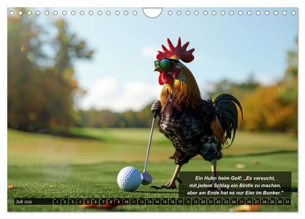 Produktbild: Der tierisch lustige Golfkalender (Wandkalender 2026 DIN A4 quer), CALVENDO Monatskalender