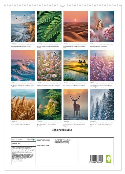 Produktbild: Seelenzeit Natur (hochwertiger Premium Wandkalender 2026 DIN A2 hoch), Kunstdruck in Hochglanz
