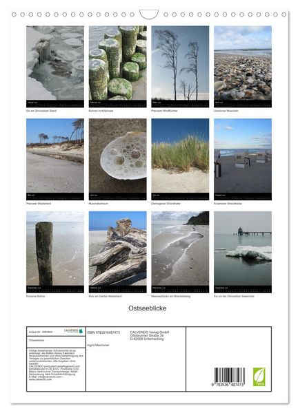 Produktbild: Ostseeblicke (Wandkalender 2026 DIN A3 hoch), CALVENDO Monatskalender