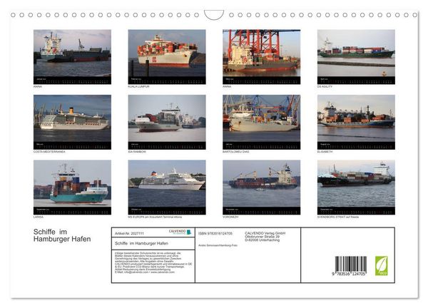 Produktbild: Schiffe im Hamburger Hafen (Wandkalender 2026 DIN A3 quer), CALVENDO Monatskalender