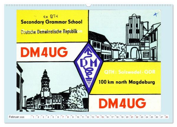 Produktbild: Amateurfunk in der DDR - Historische QSL-Karten (Wandkalender 2026 DIN A2 quer), CALVENDO Monatskalender