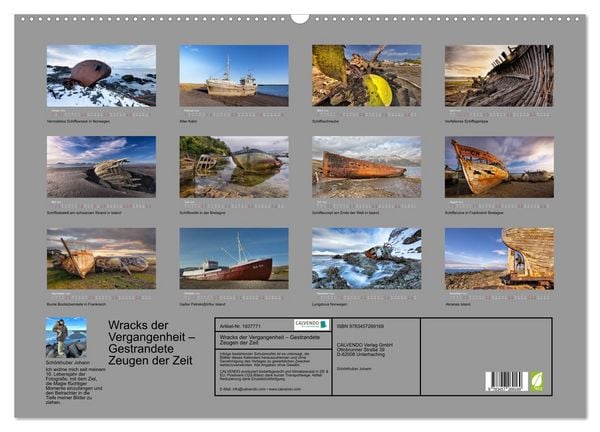 Produktbild: Wracks der Vergangenheit &ndash; Gestrandete Zeugen der Zeit (Wandkalender 2026 DIN A2 quer), CALVENDO Monatskalender