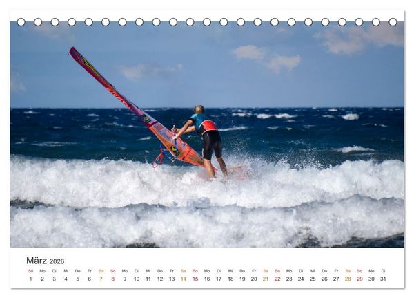 Produktbild: Windsurfen - endlose Wellen (Tischkalender 2026 DIN A5 quer), CALVENDO Monatskalender