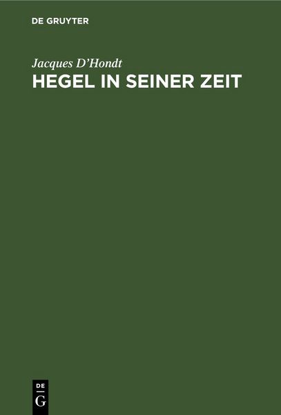 Produktbild: Hegel in seiner Zeit