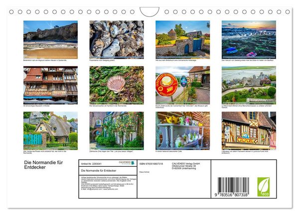 Produktbild: Die Normandie f&uuml;r Entdecker (Wandkalender 2027 DIN A4 quer), CALVENDO Monatskalender