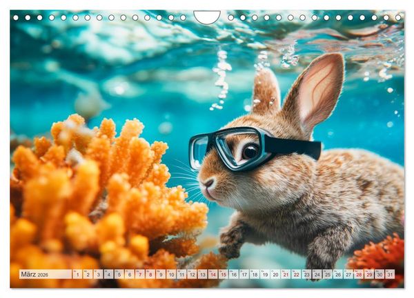 Produktbild: Kaninchen auf Reisen (Wandkalender 2026 DIN A4 quer), CALVENDO Monatskalender