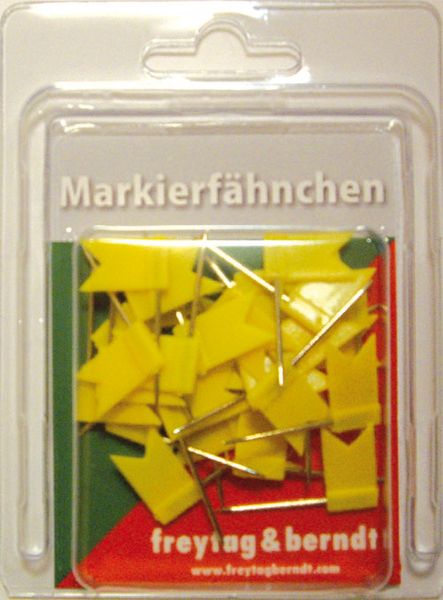 Pin Fähnchen gelb