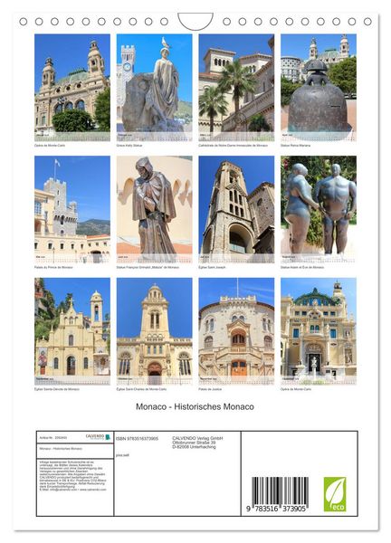 Produktbild: Monaco - Historisches Monaco (Wandkalender 2026 DIN A4 hoch), CALVENDO Monatskalender