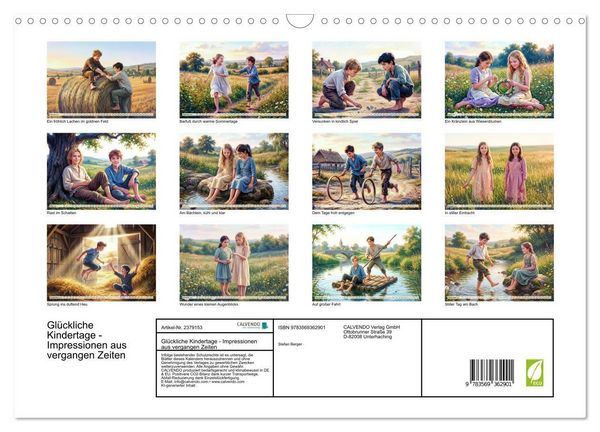 Produktbild: Gl&uuml;ckliche Kindertage - Impressionen aus vergangen Zeiten (Wandkalender 2027 DIN A3 quer), CALVENDO Monatskalender