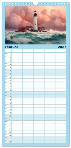 Produktbild: Familienplaner 2027 - Wellenw&auml;chter mit 5 Spalten (Wandkalender, 21 x 45 cm) CALVENDO