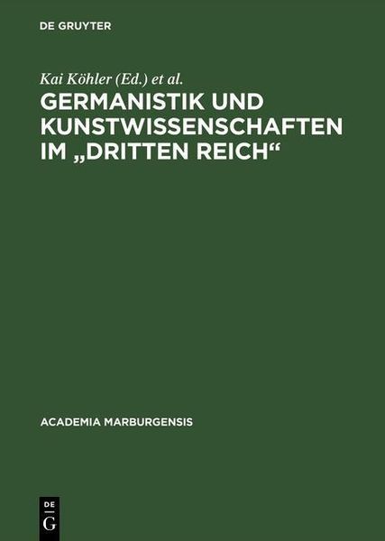Produktbild: Germanistik und Kunstwissenschaften im "Dritten Reich"