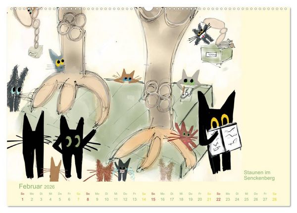 Produktbild: Frau Kami Katze entdeckt Frankfurt am Main (Wandkalender 2026 DIN A2 quer), CALVENDO Monatskalender
