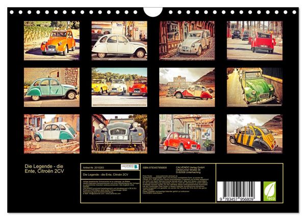 Produktbild: Die Legende - die Ente, Citro&euml;n 2CV (Wandkalender 2026 DIN A4 quer), CALVENDO Monatskalender