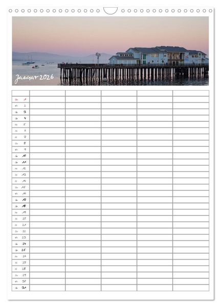 Produktbild: Kalifornien - Familienplaner 2026 (Wandkalender 2026 DIN A3 hoch), CALVENDO Monatskalender