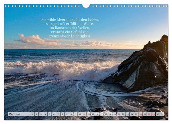 Produktbild: Momente am Meer mit Lyrik (Wandkalender 2027 DIN A3 quer), CALVENDO Monatskalender