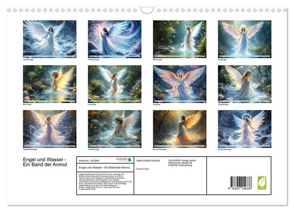 Produktbild: Engel und Wasser - Ein Band der Anmut (Wandkalender 2026 DIN A3 quer), CALVENDO Monatskalender