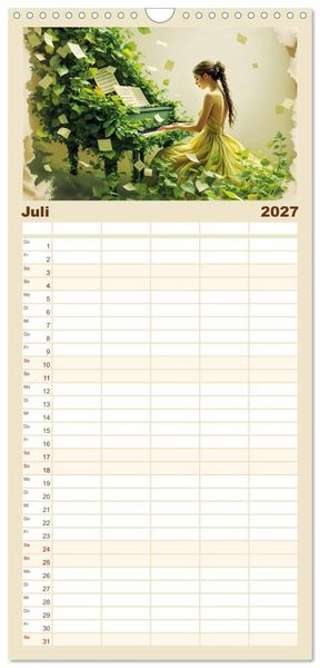 Produktbild: Familienplaner 2027 - Piano der Tr&auml;ume mit 5 Spalten (Wandkalender, 21 x 45 cm) CALVENDO