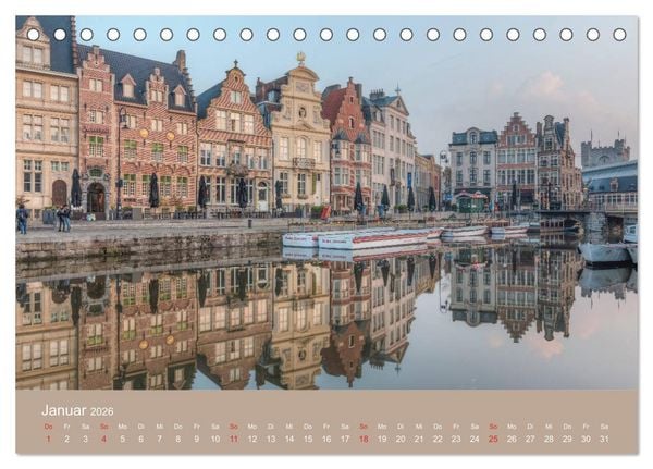 Produktbild: Br&uuml;gge und Gent, eine Fotoreise durch die zwei Perlen Flanderns. (Tischkalender 2026 DIN A5 quer), CALVENDO Monatskalender