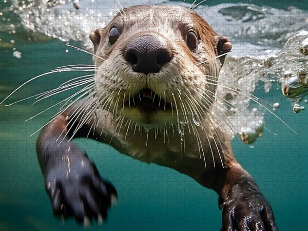 Produktbild: CALVENDO Puzzle Niedlicher Fischotter | 2000 Teile Lege-Gr&ouml;&szlig;e 90x67cm Foto-Puzzle f&uuml;r gl&uuml;ckliche Stunden